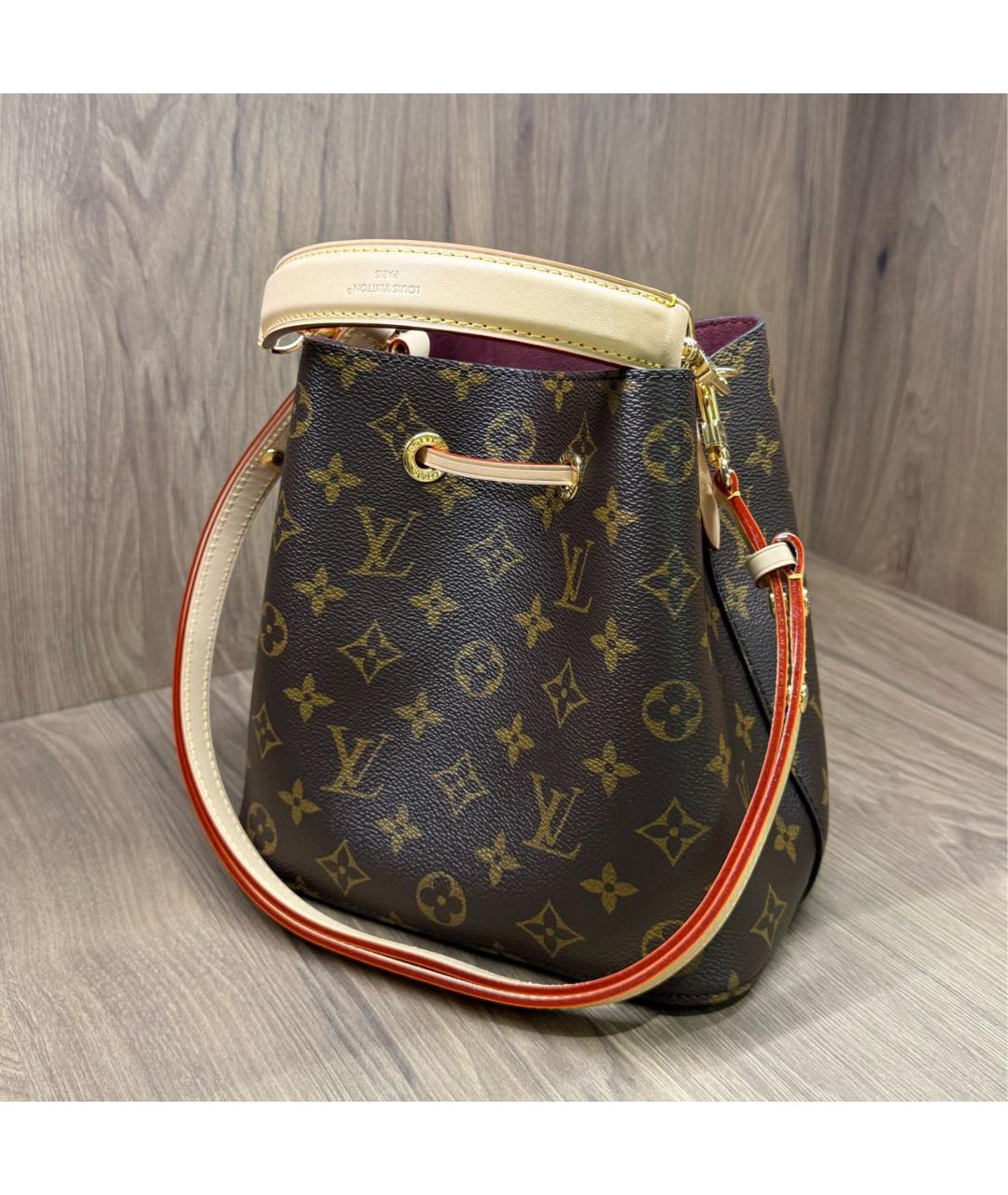 LOUIS VUITTON Коричневая сумка с короткими ручками из канвы, фото 8
