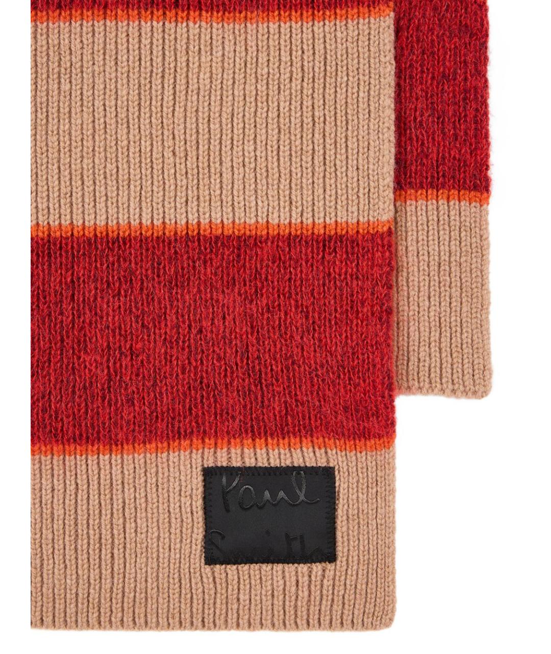 PAUL SMITH Бежевый шерстяной шарф, фото 3