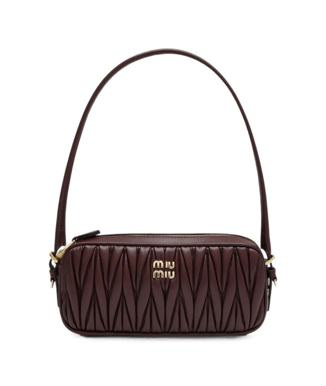 MIU MIU Бордовая кожаная сумка через плечо, фото 1