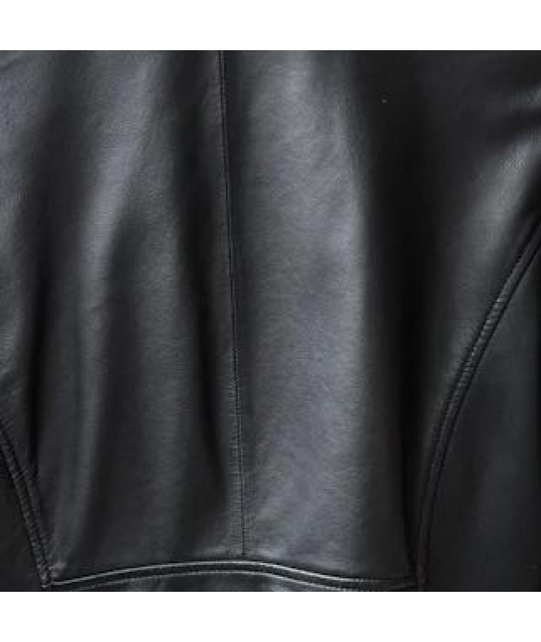 EMPORIO ARMANI Черная кожаная куртка, фото 4