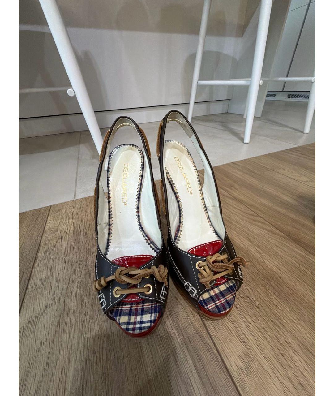 DSQUARED2 Коричневые кожаные туфли, фото 2