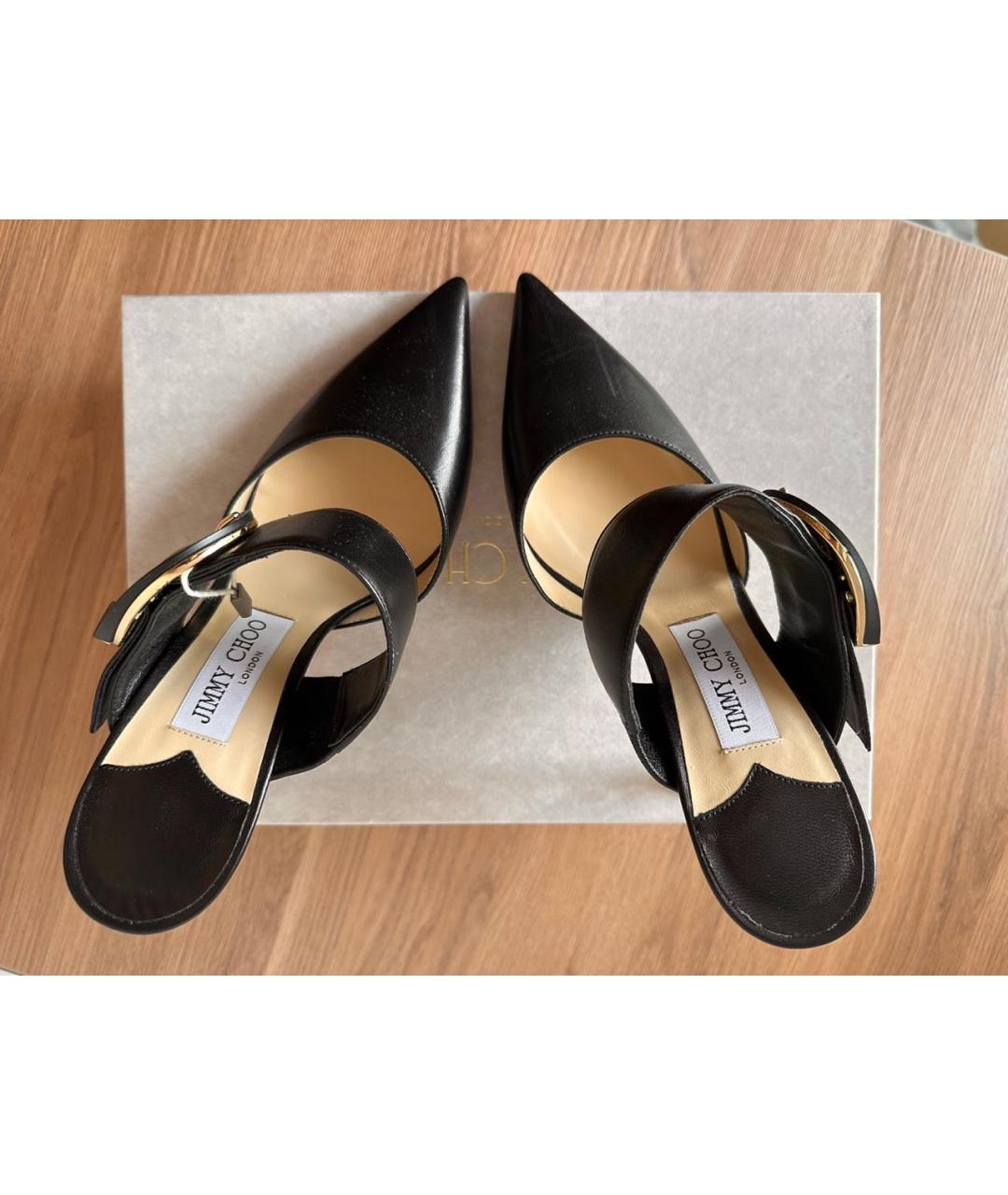 JIMMY CHOO Черные кожаные туфли, фото 3