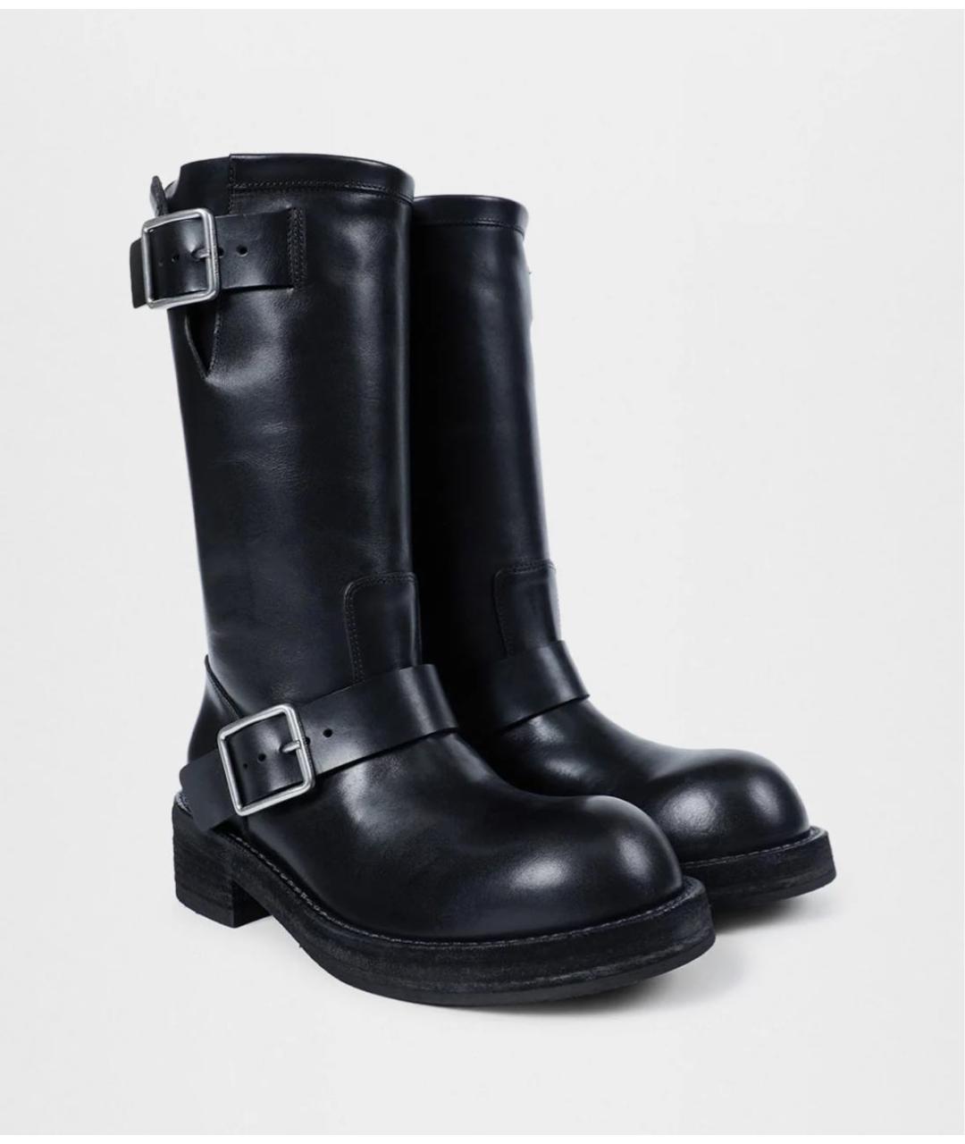 ANN DEMEULEMEESTER Черные кожаные ботинки, фото 2