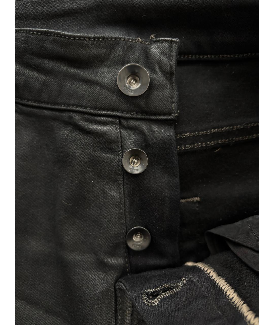 RICK OWENS DRKSHDW Черные хлопко-эластановые джинсы слим, фото 3
