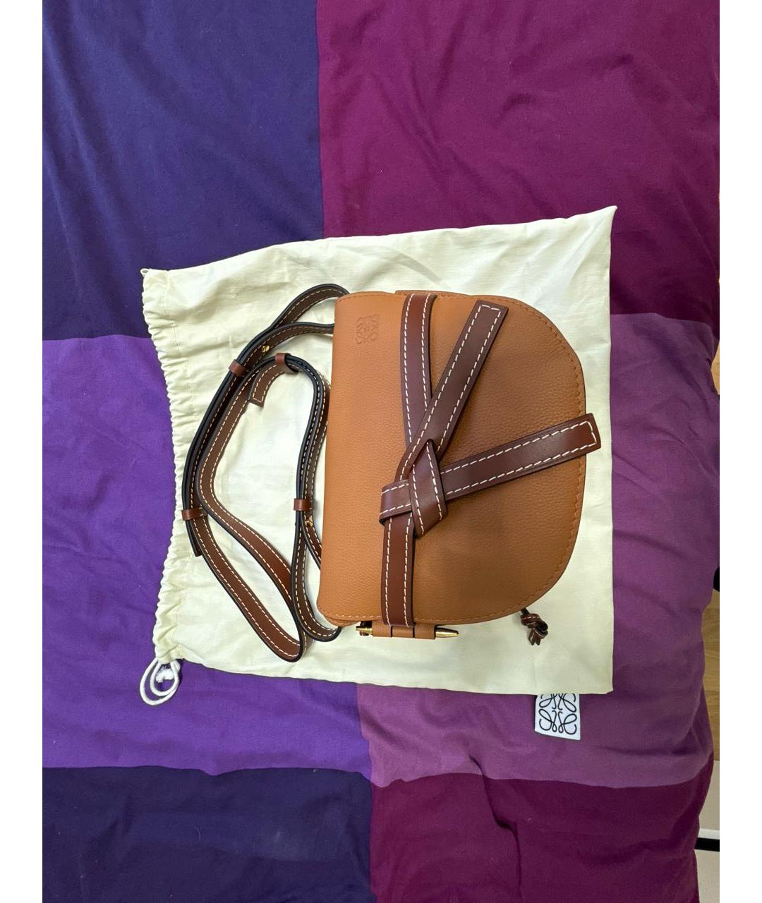 LOEWE Оранжевая кожаная сумка через плечо, фото 7