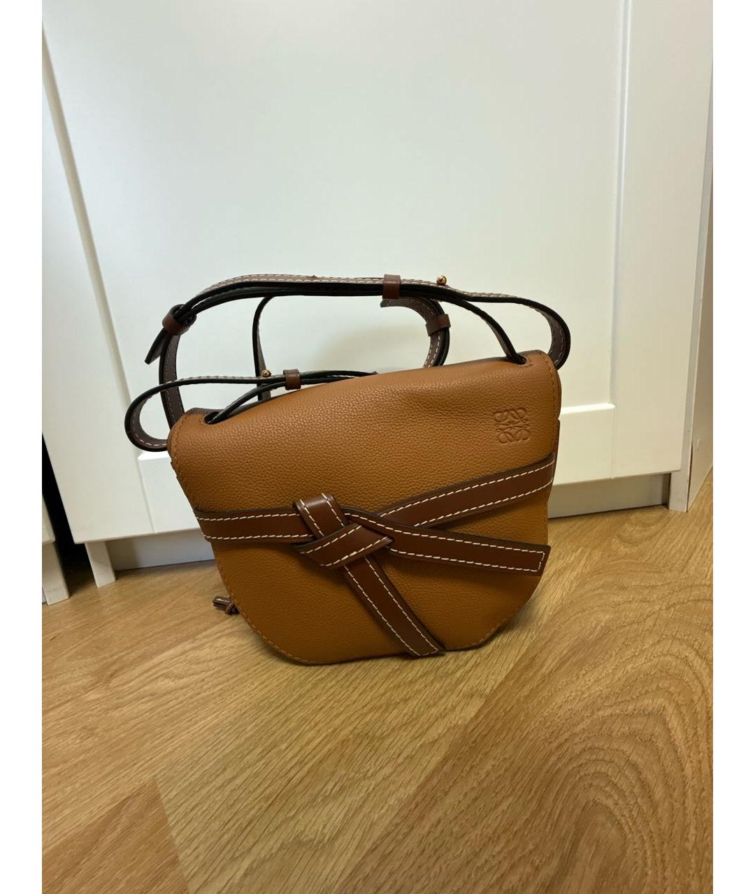 LOEWE Оранжевая кожаная сумка через плечо, фото 9