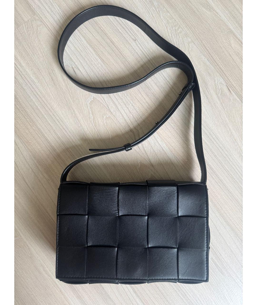 BOTTEGA VENETA Черная кожаная сумка через плечо, фото 9