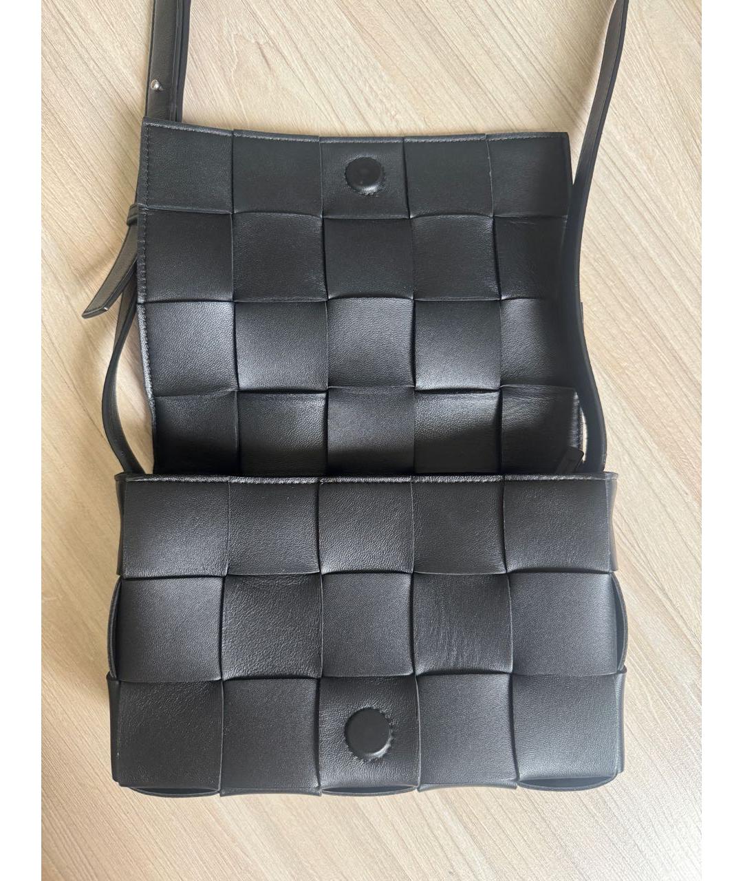 BOTTEGA VENETA Черная кожаная сумка через плечо, фото 3