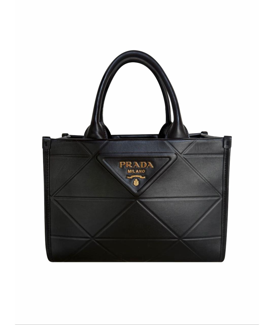 PRADA Черная кожаная сумка тоут, фото 1