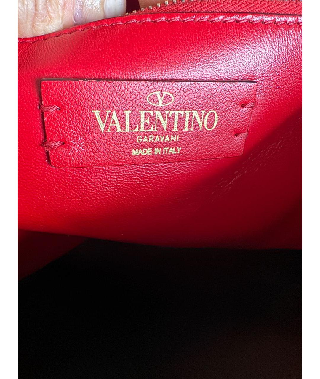 VALENTINO Черная кожаная сумка тоут, фото 8