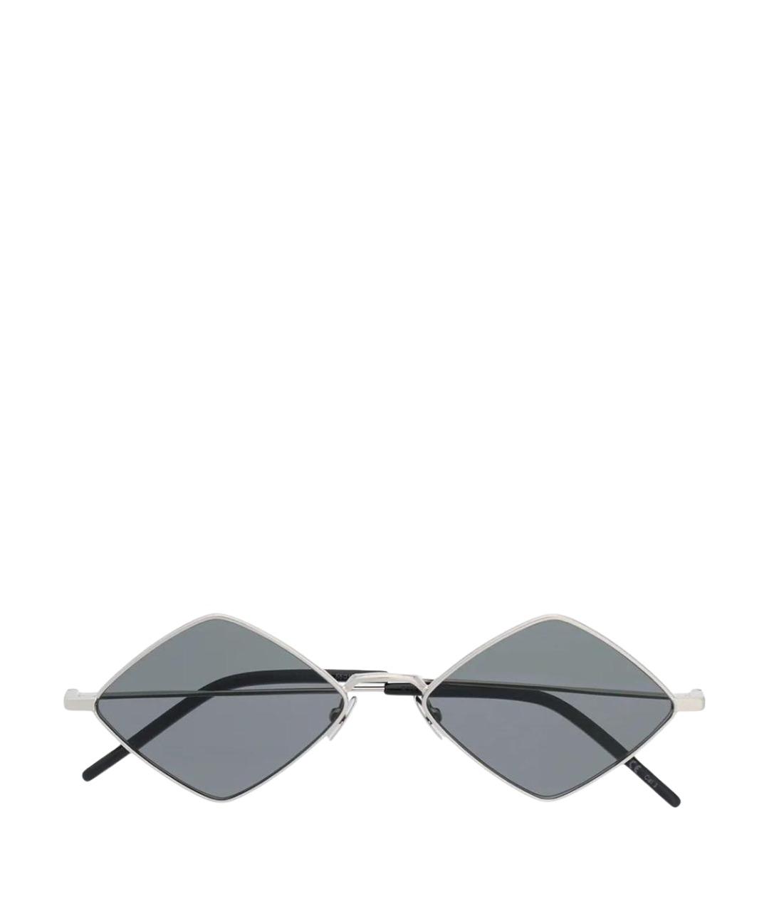 SAINT LAURENT Серые металлические солнцезащитные очки, фото 1