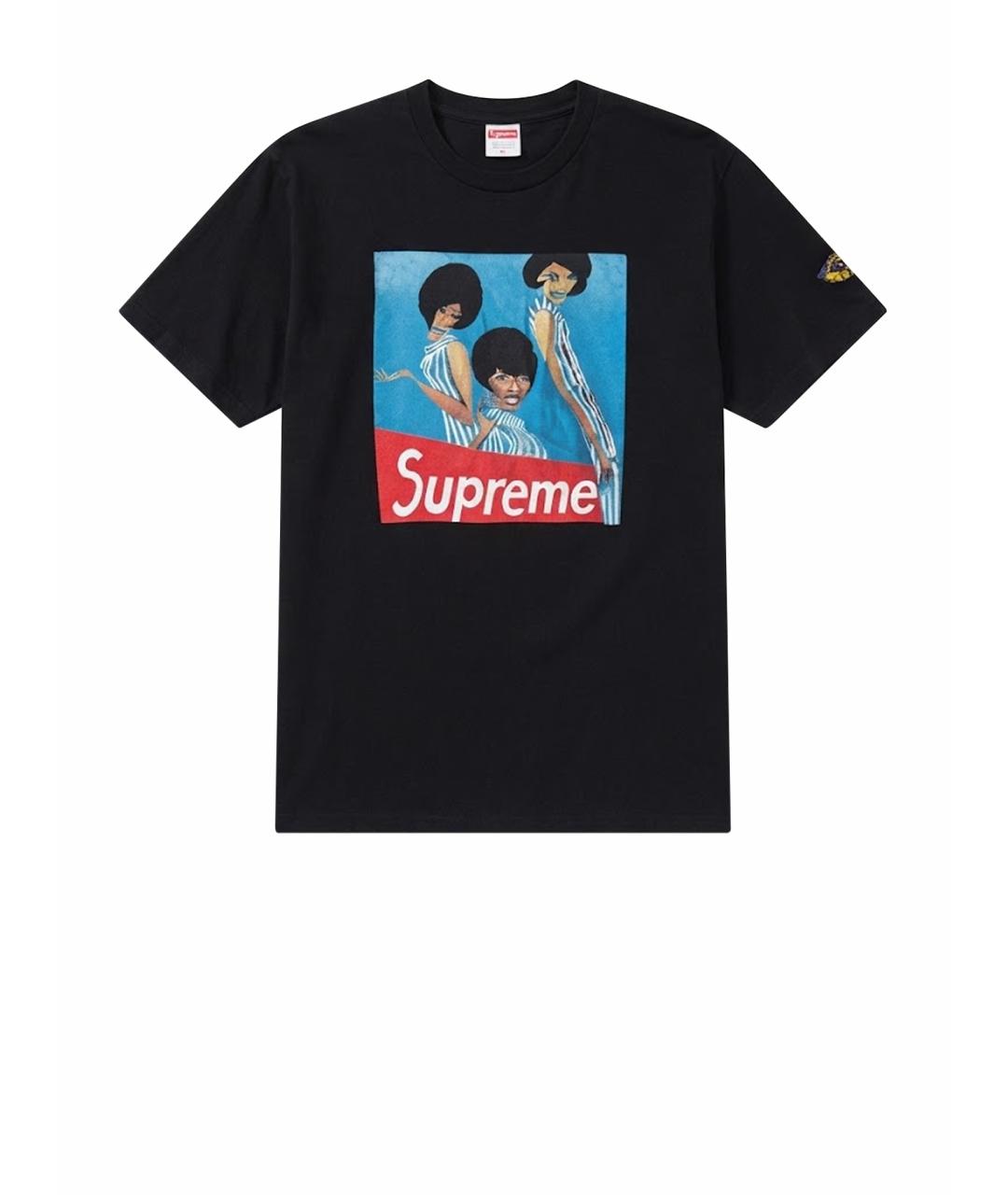 SUPREME Черная хлопковая футболка, фото 9