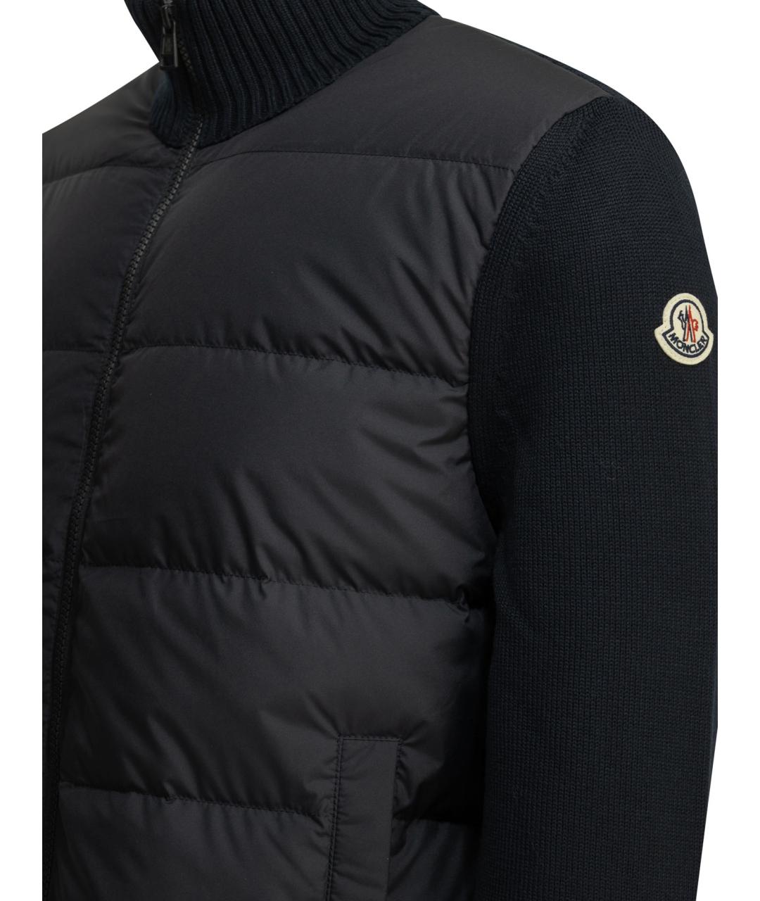 MONCLER Темно-синий шерстяной кардиган, фото 3