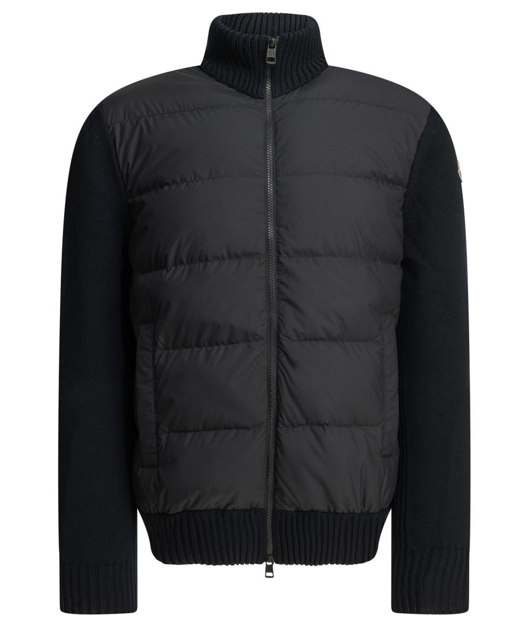 MONCLER Темно-синий шерстяной кардиган, фото 1