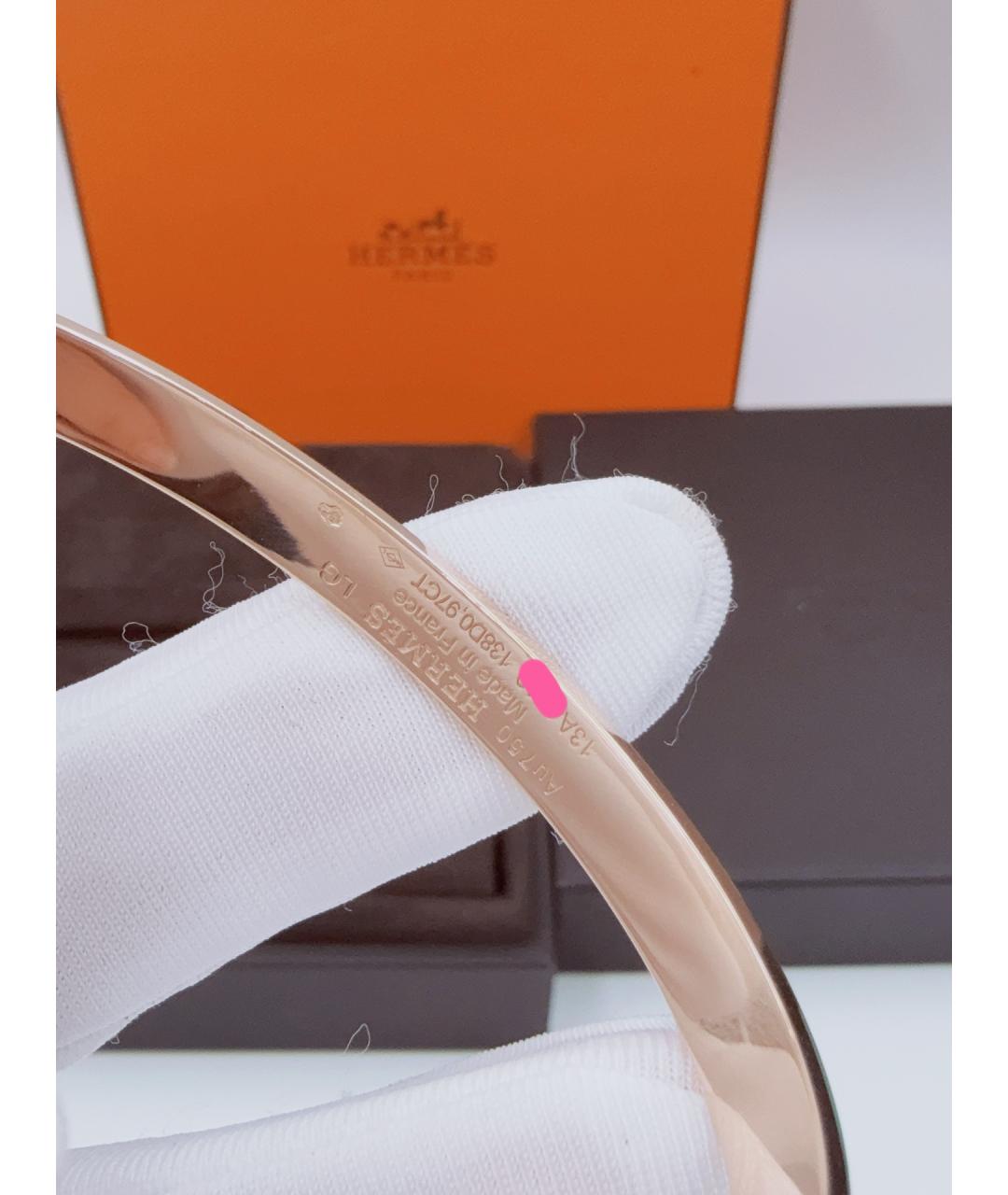 HERMES Золотой браслет из розового золота, фото 7