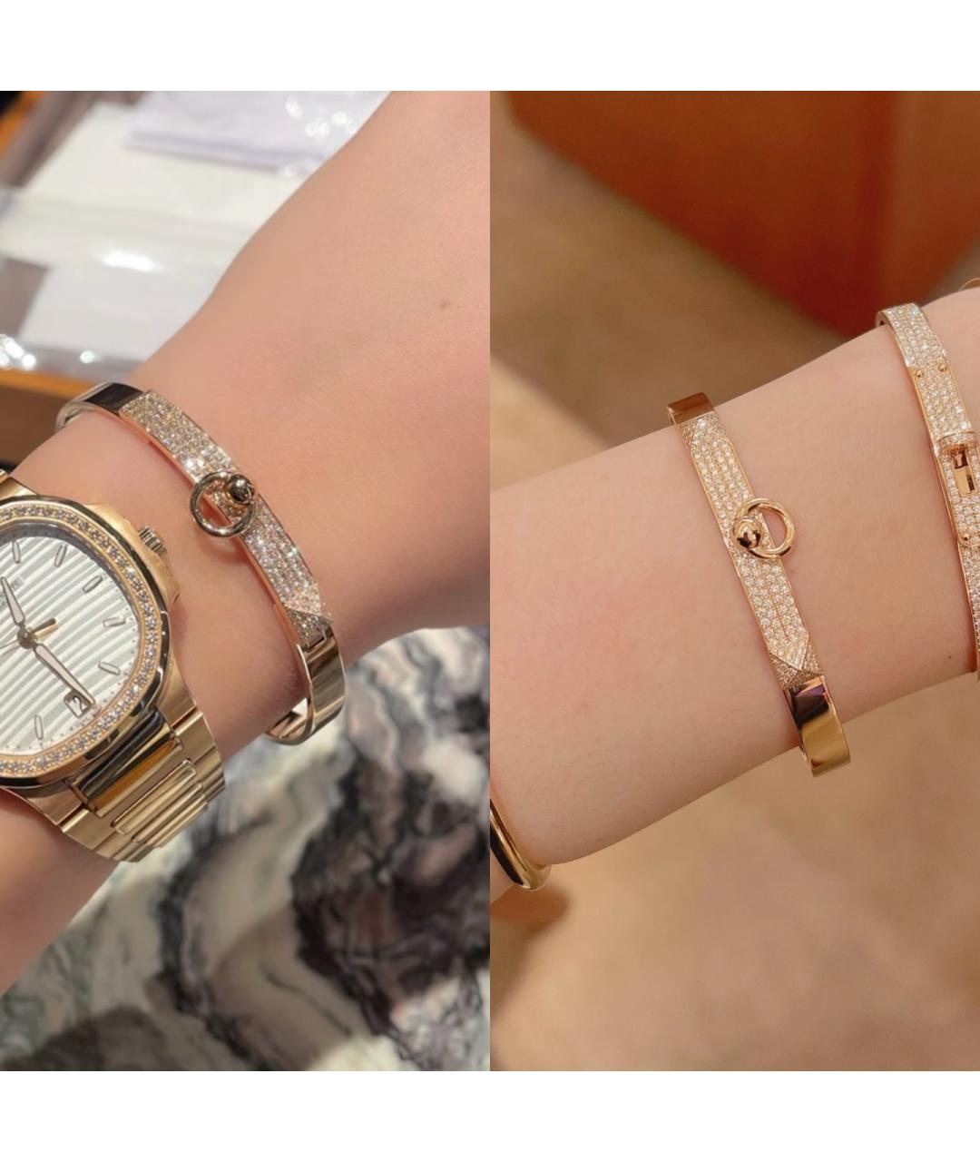 HERMES Золотой браслет из розового золота, фото 8