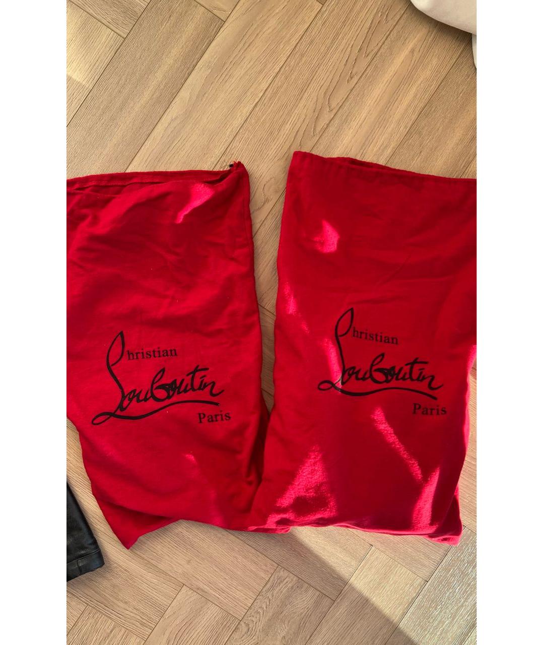CHRISTIAN LOUBOUTIN Черные кожаные ботфорты, фото 8