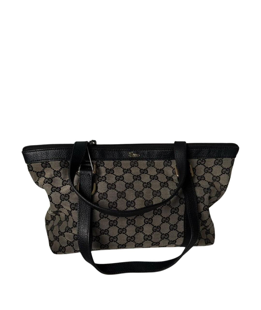 GUCCI Черная сумка тоут из канвы, фото 1