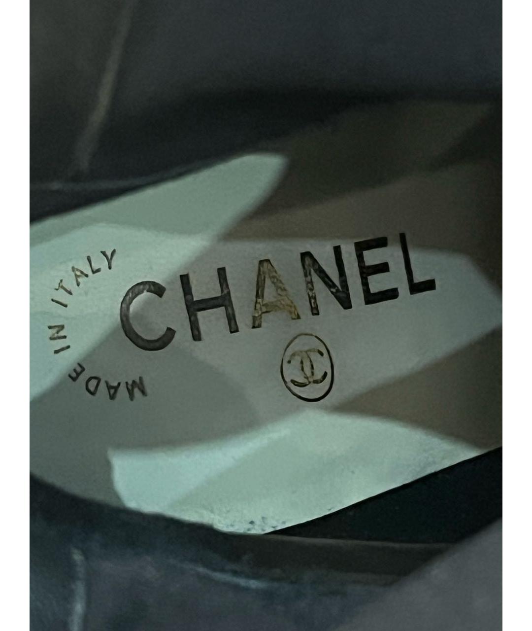 CHANEL Черные кожаные сапоги, фото 7