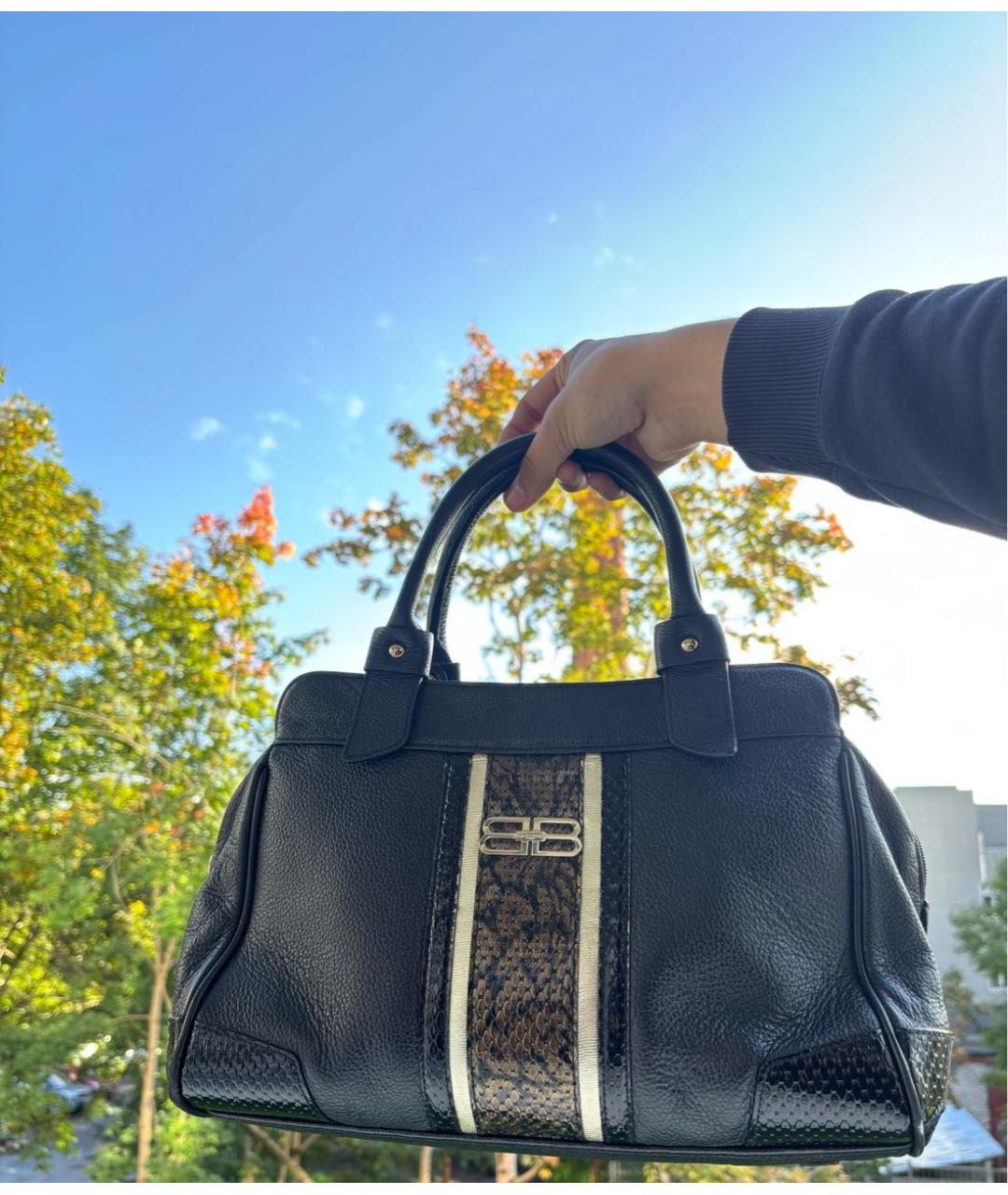 BALENCIAGA Черная кожаная сумка с короткими ручками, фото 6