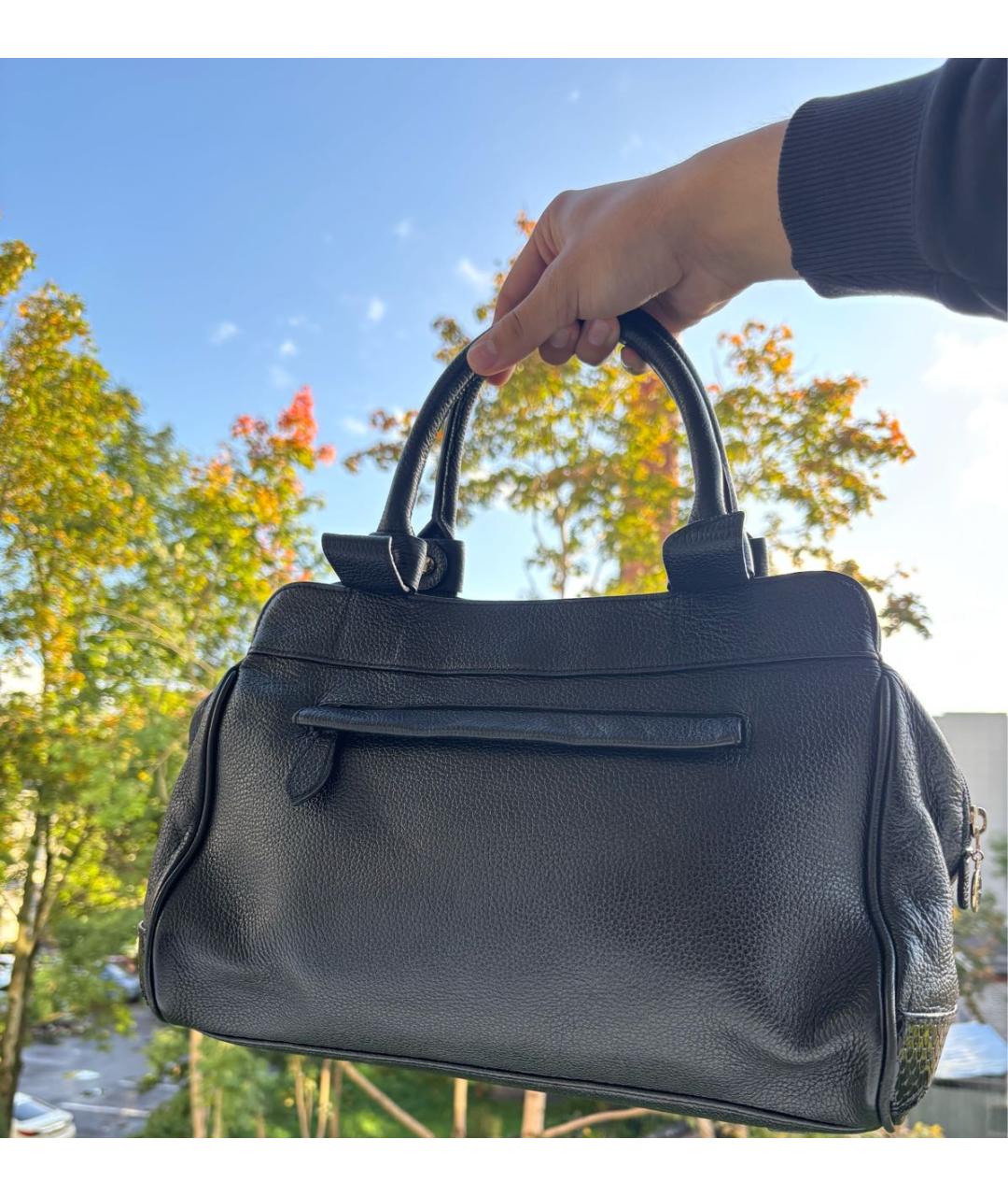 BALENCIAGA Черная кожаная сумка с короткими ручками, фото 3