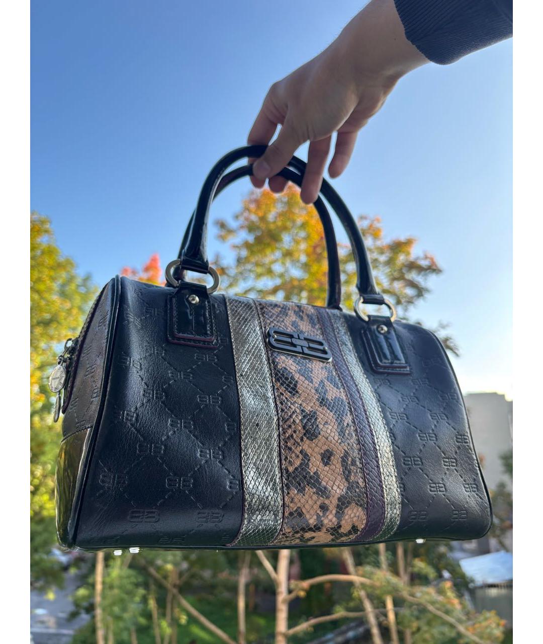BALENCIAGA Черная кожаная сумка с короткими ручками, фото 8