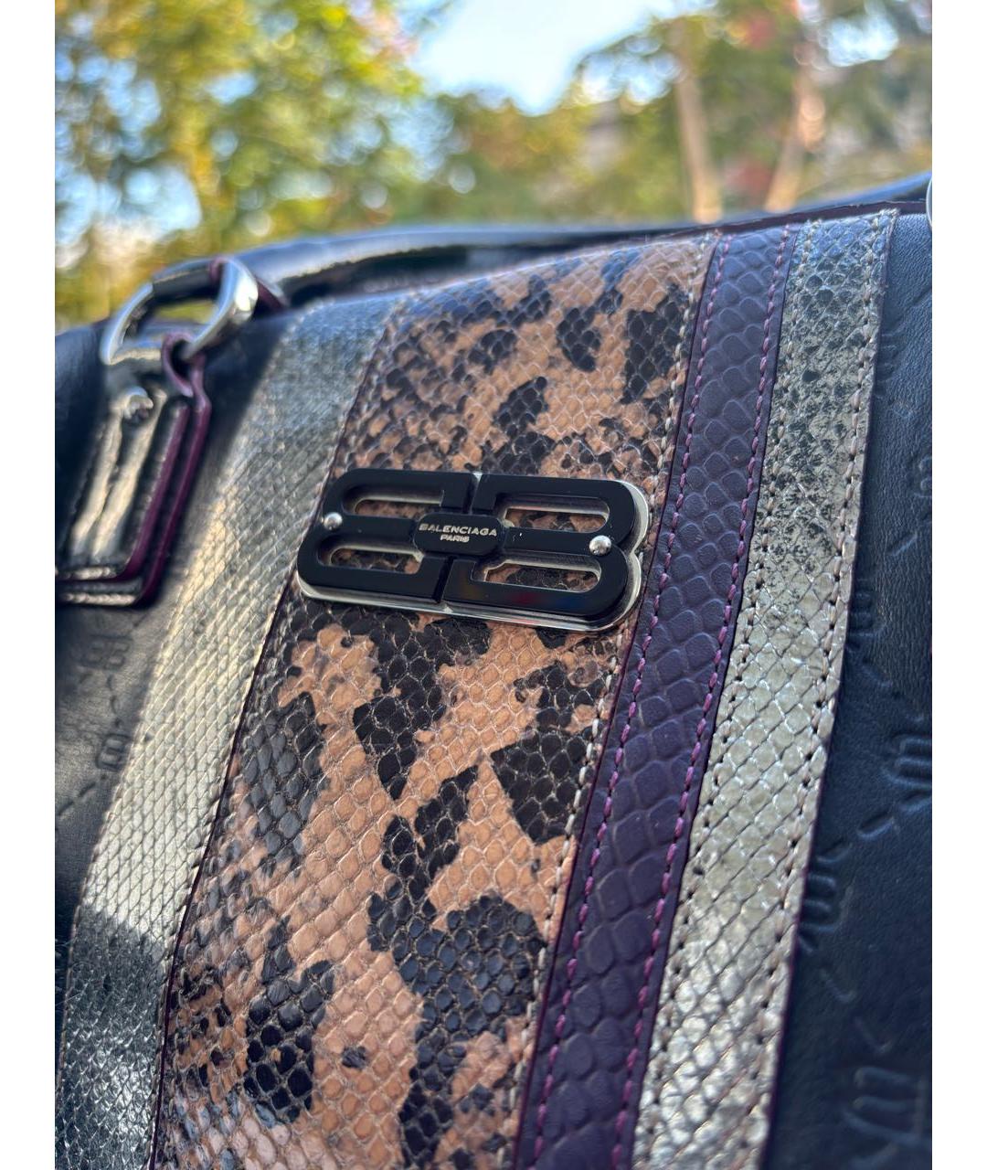 BALENCIAGA Черная кожаная сумка с короткими ручками, фото 5