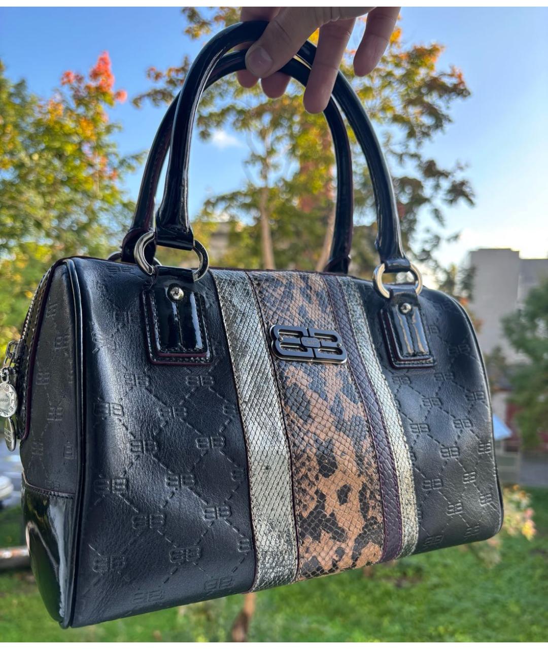 BALENCIAGA Черная кожаная сумка с короткими ручками, фото 2