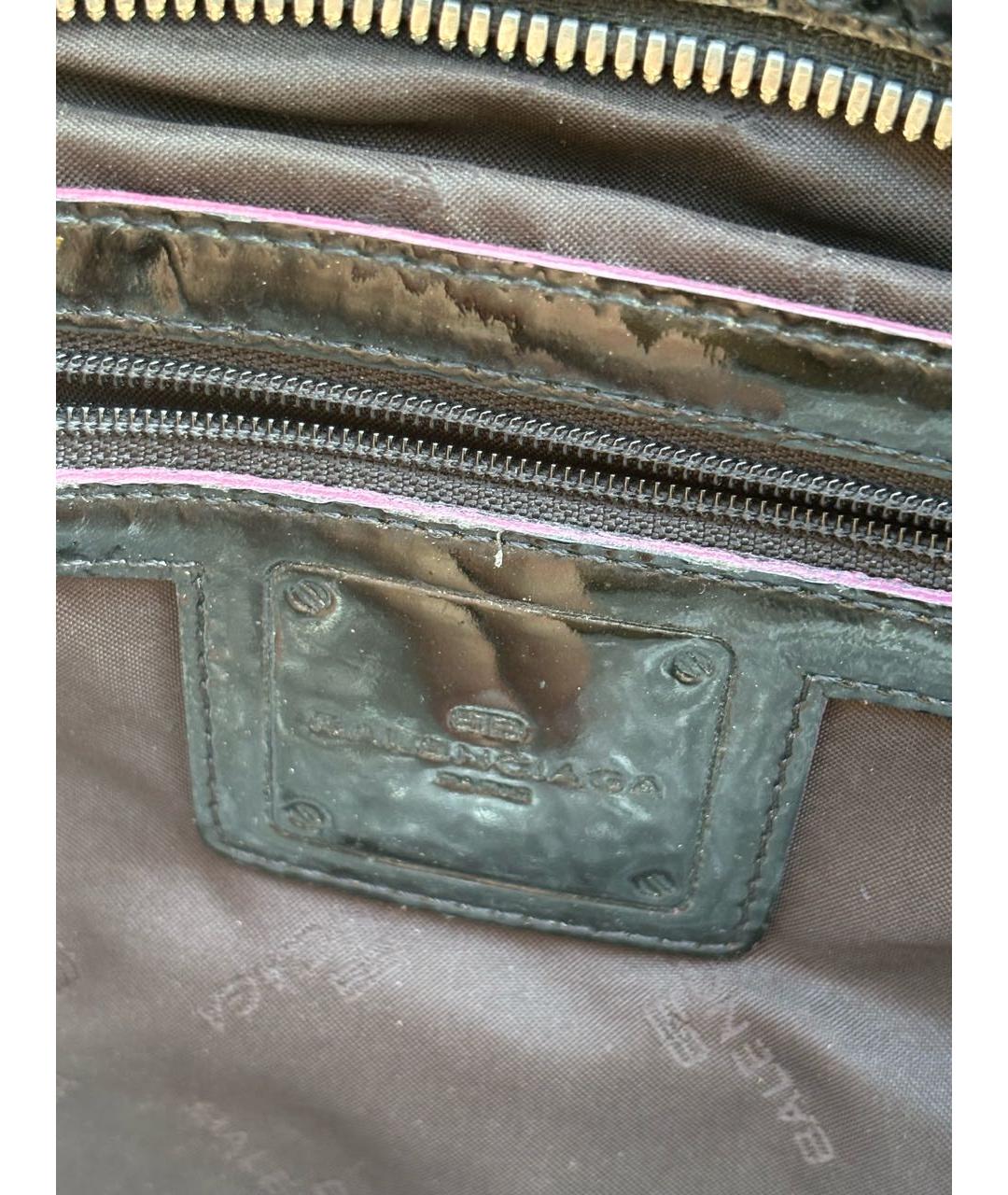 BALENCIAGA Черная кожаная сумка с короткими ручками, фото 4
