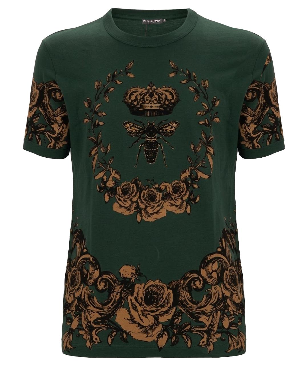 DOLCE&GABBANA Зеленая хлопковая футболка, фото 1