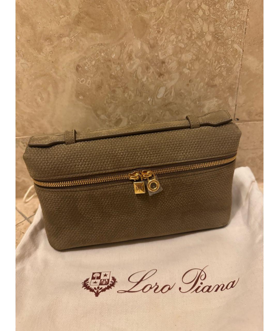 LORO PIANA Бежевая сумка через плечо из искусственной кожи, фото 2