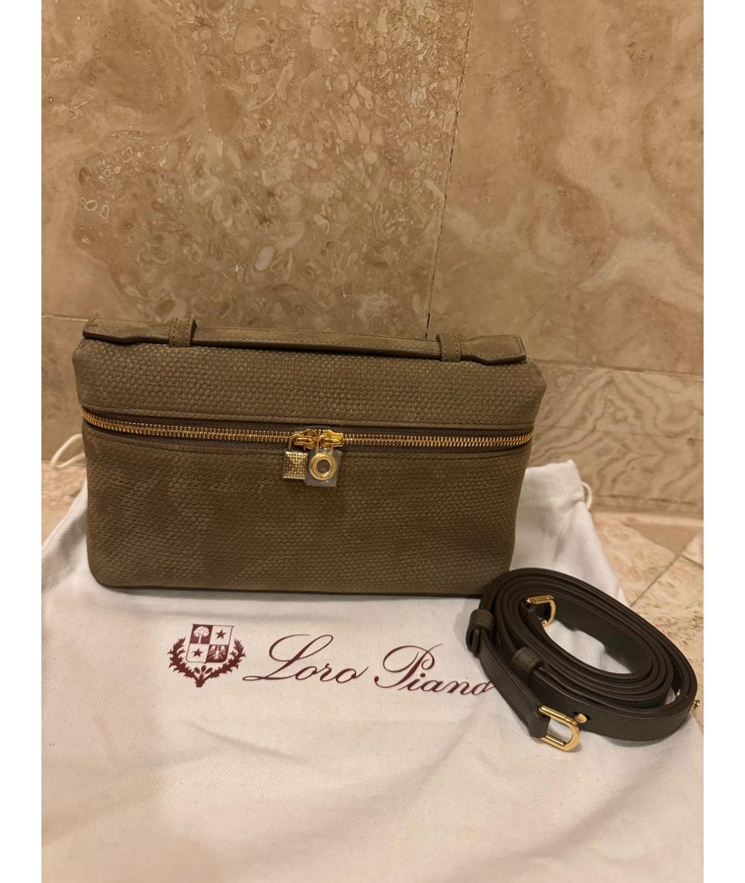 LORO PIANA Бежевая сумка через плечо из искусственной кожи, фото 8
