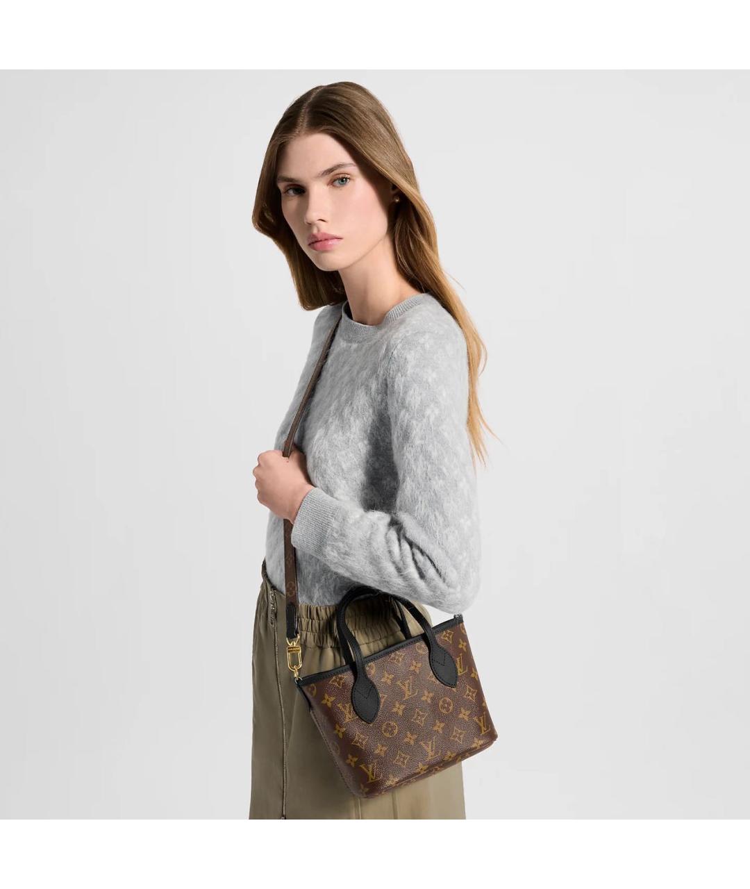 LOUIS VUITTON Коричневая сумка тоут из канвы, фото 4