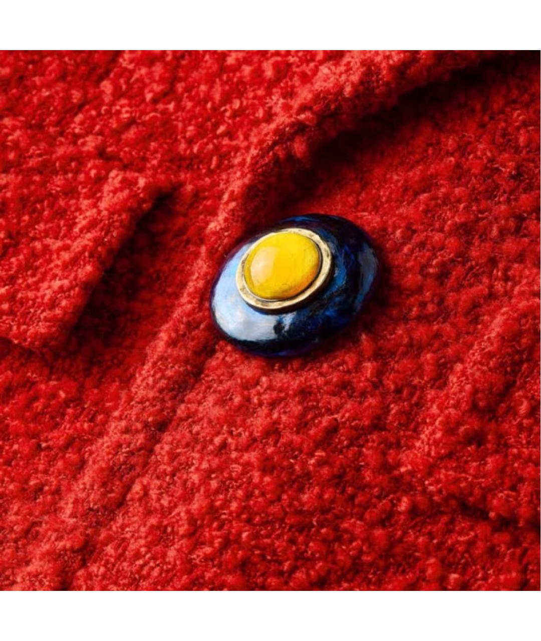 SAINT LAURENT Красный твидовый жакет/пиджак, фото 4
