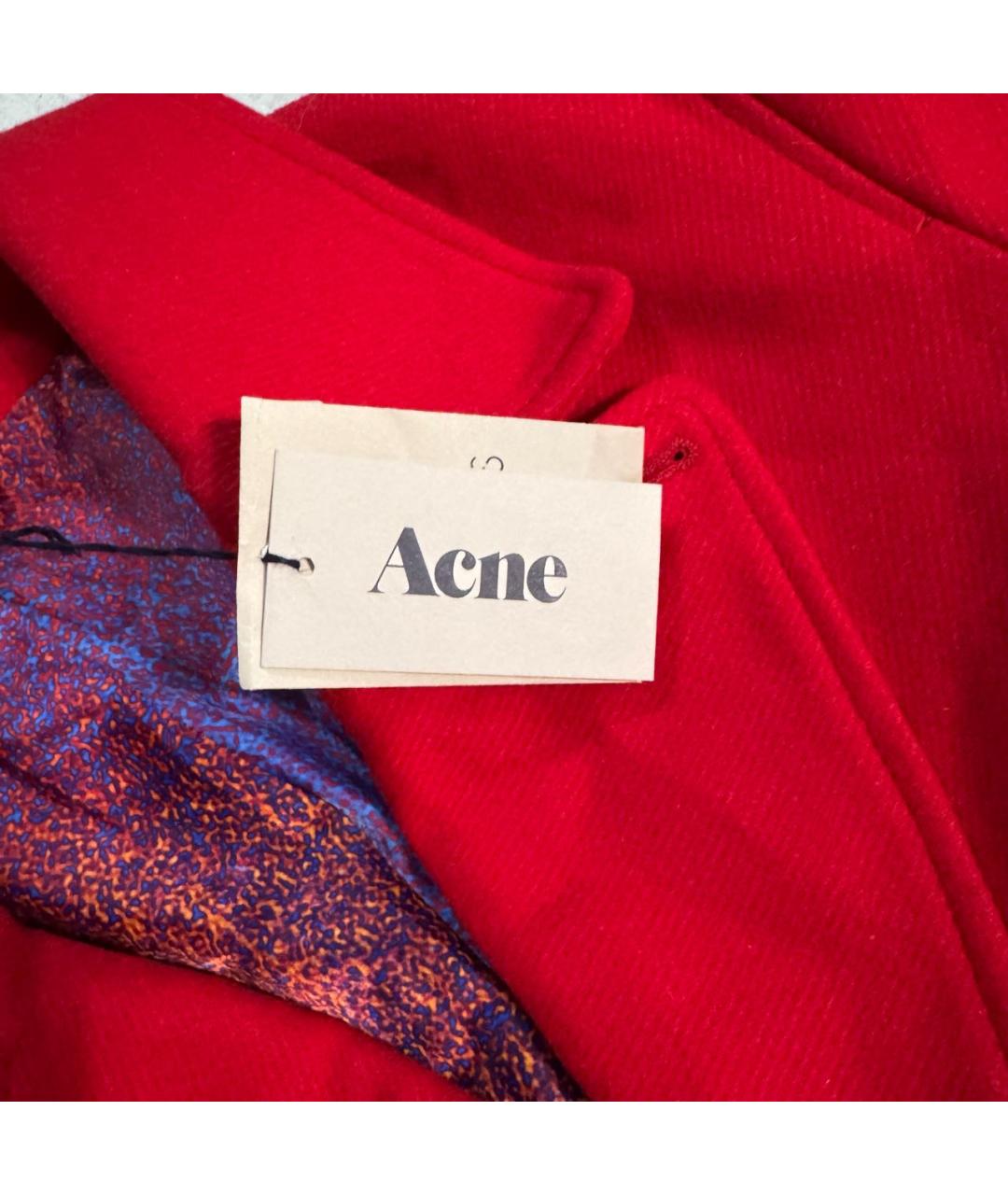ACNE STUDIOS Красное шерстяное пальто, фото 3