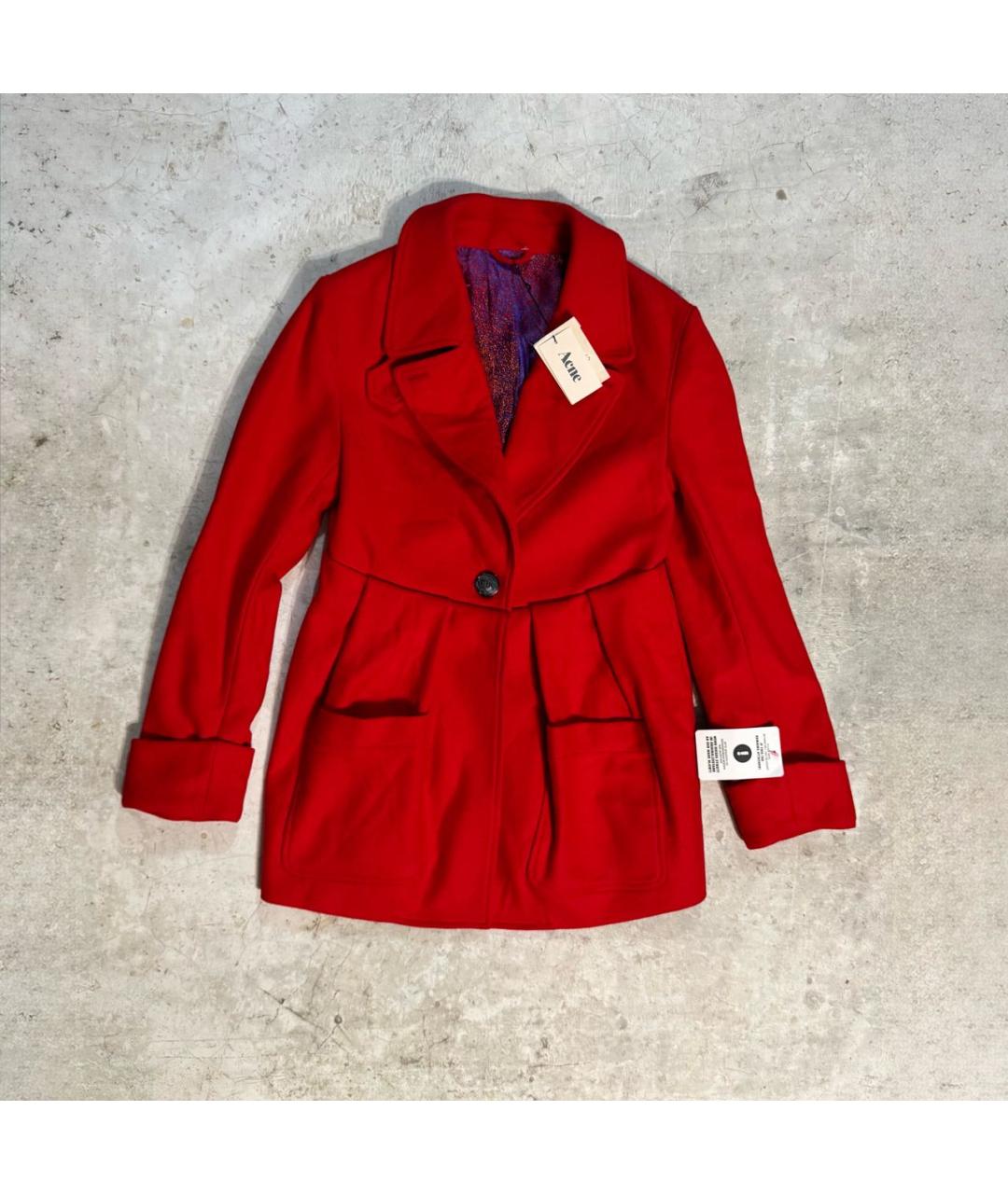 ACNE STUDIOS Красное шерстяное пальто, фото 9
