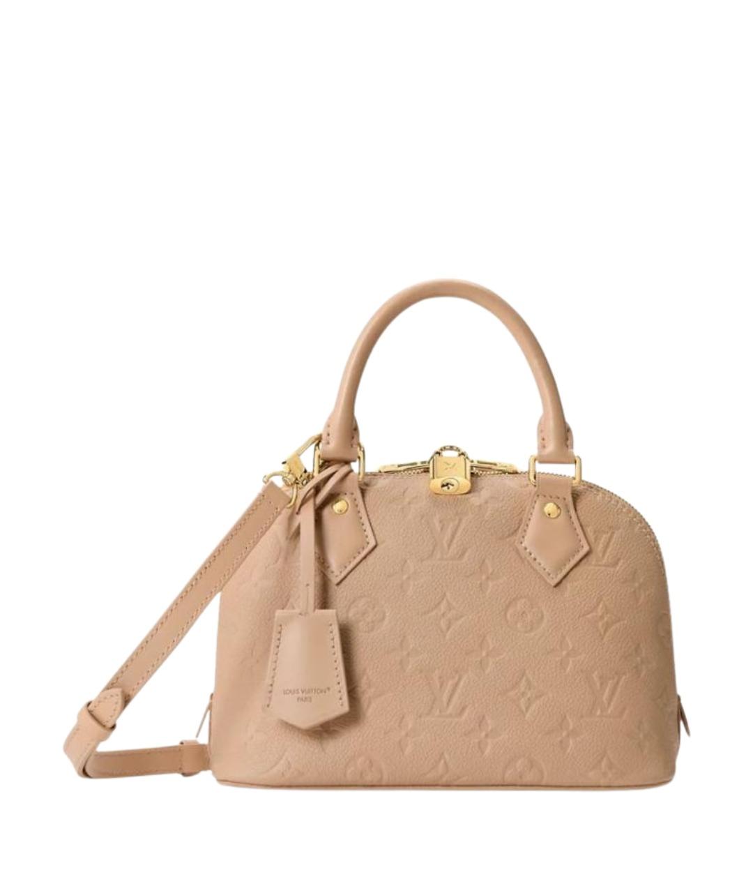 LOUIS VUITTON Бежевая кожаная сумка с короткими ручками, фото 1
