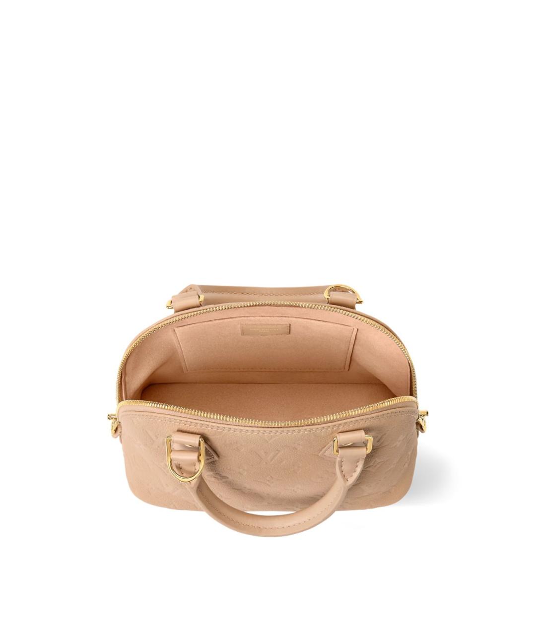 LOUIS VUITTON Бежевая кожаная сумка с короткими ручками, фото 3