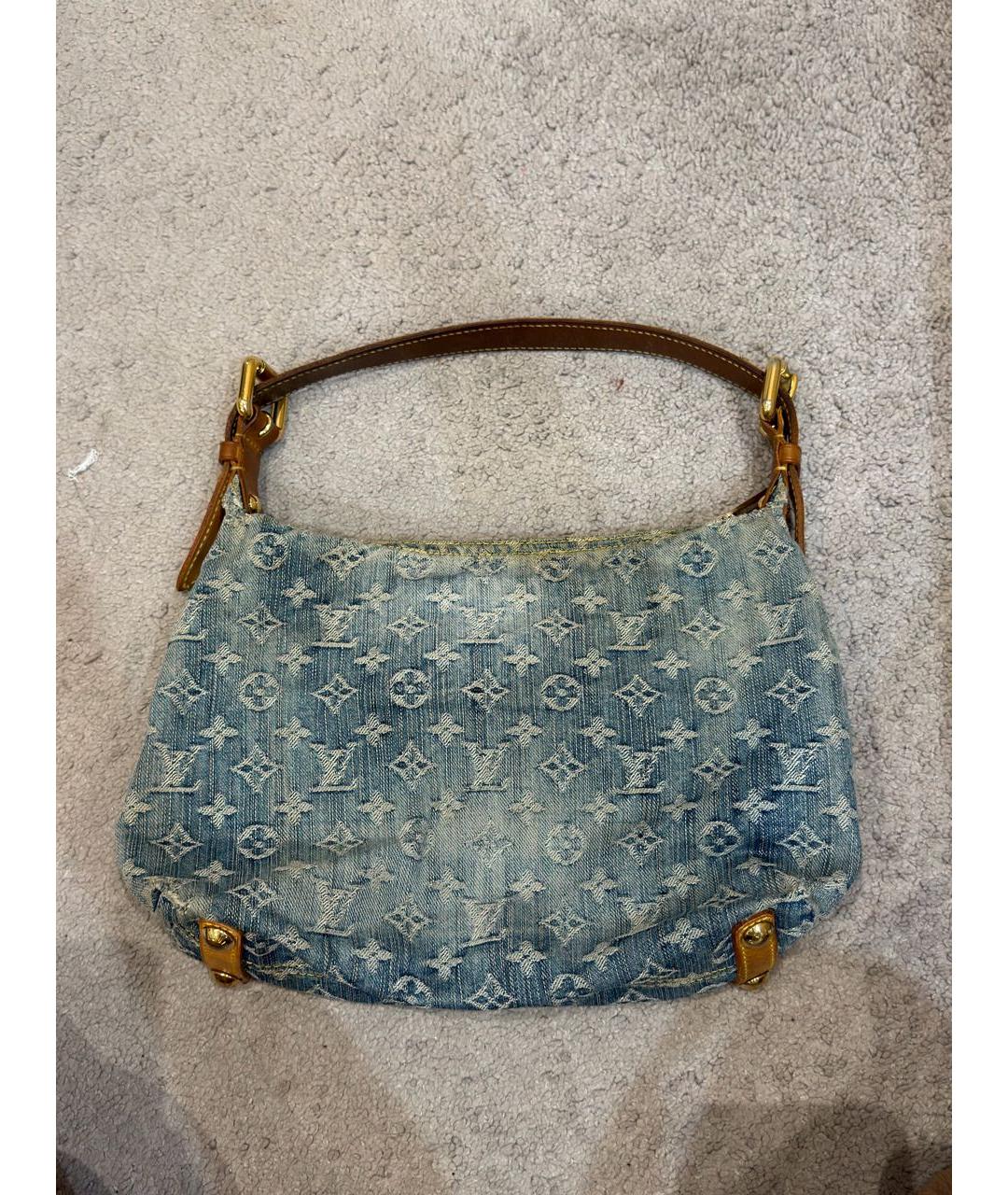 LOUIS VUITTON Голубая деним сумка с короткими ручками, фото 3