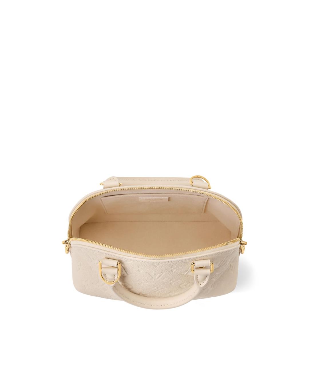 LOUIS VUITTON Бежевая кожаная сумка с короткими ручками, фото 4