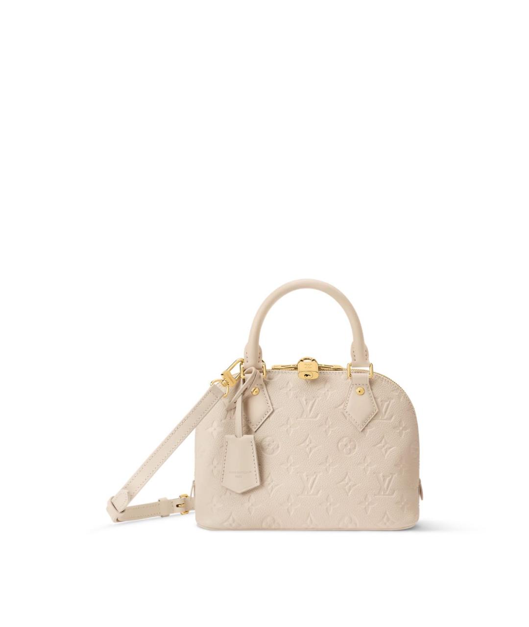 LOUIS VUITTON Бежевая кожаная сумка с короткими ручками, фото 2