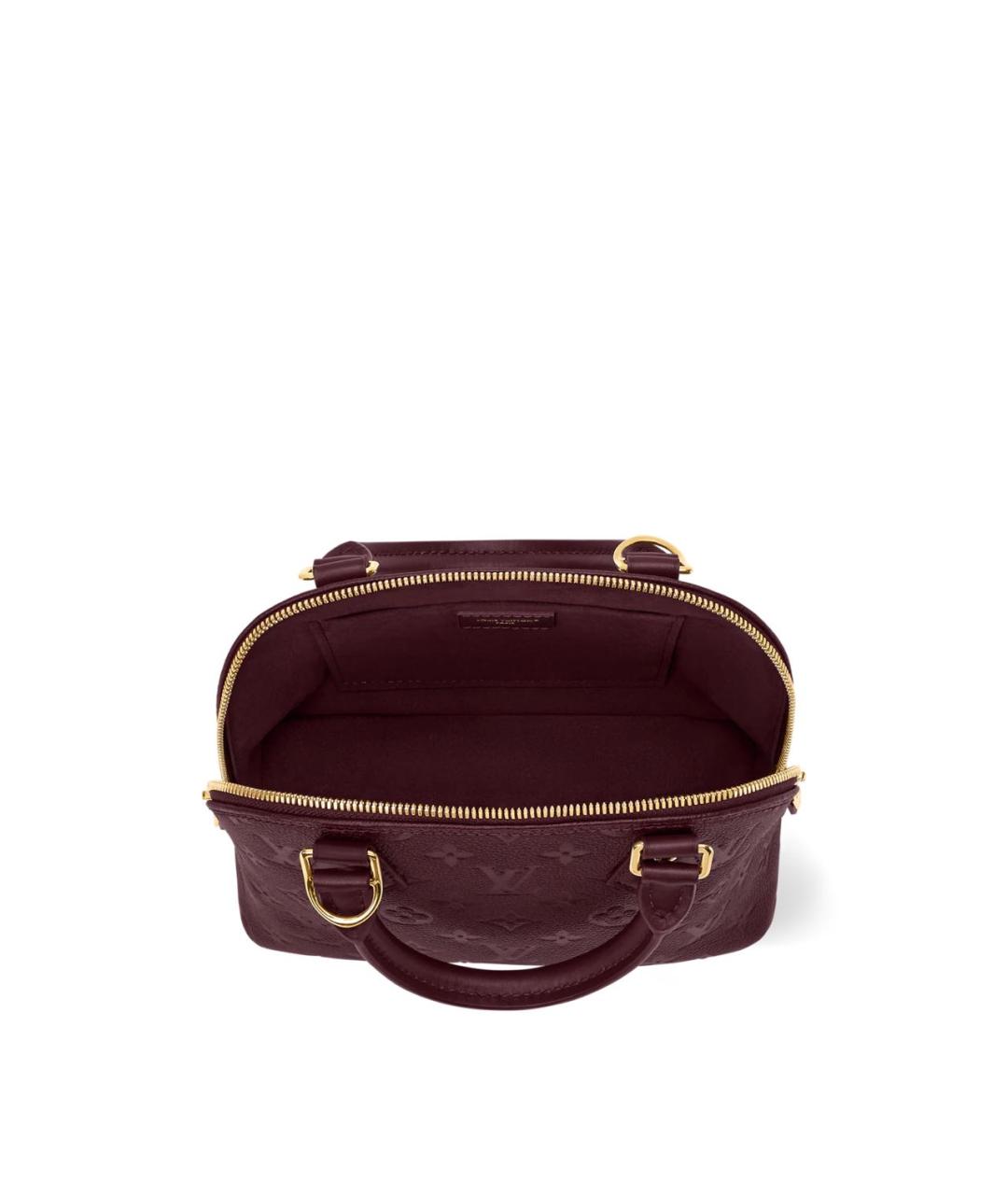 LOUIS VUITTON Бордовая кожаная сумка с короткими ручками, фото 4