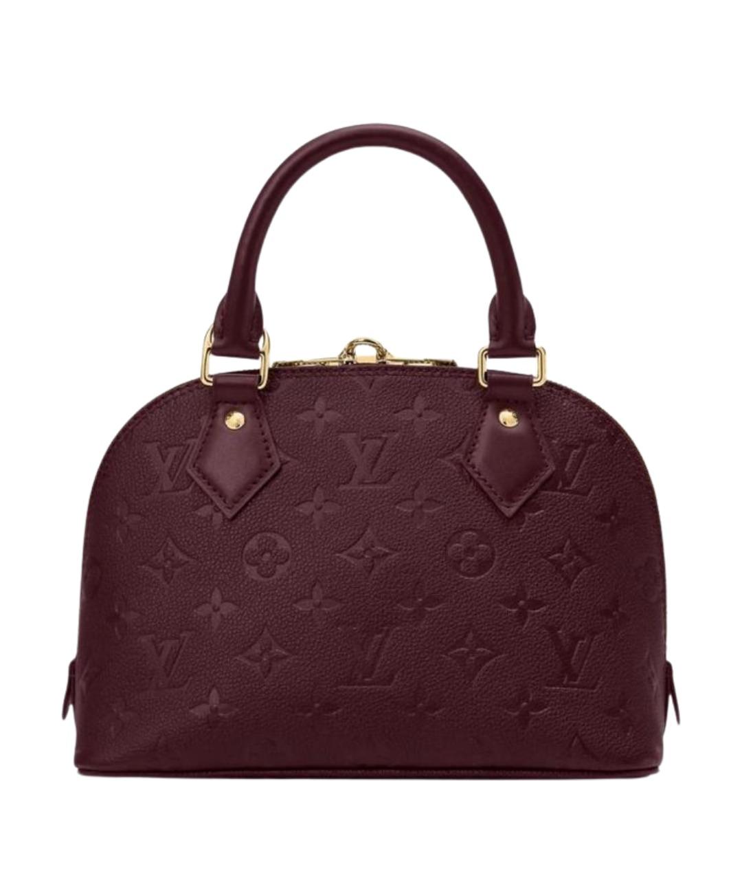 LOUIS VUITTON Бордовая кожаная сумка с короткими ручками, фото 1