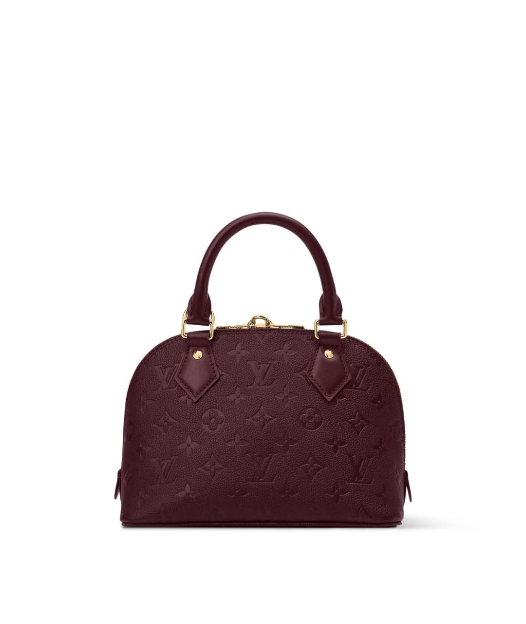 LOUIS VUITTON Бордовая кожаная сумка с короткими ручками, фото 5