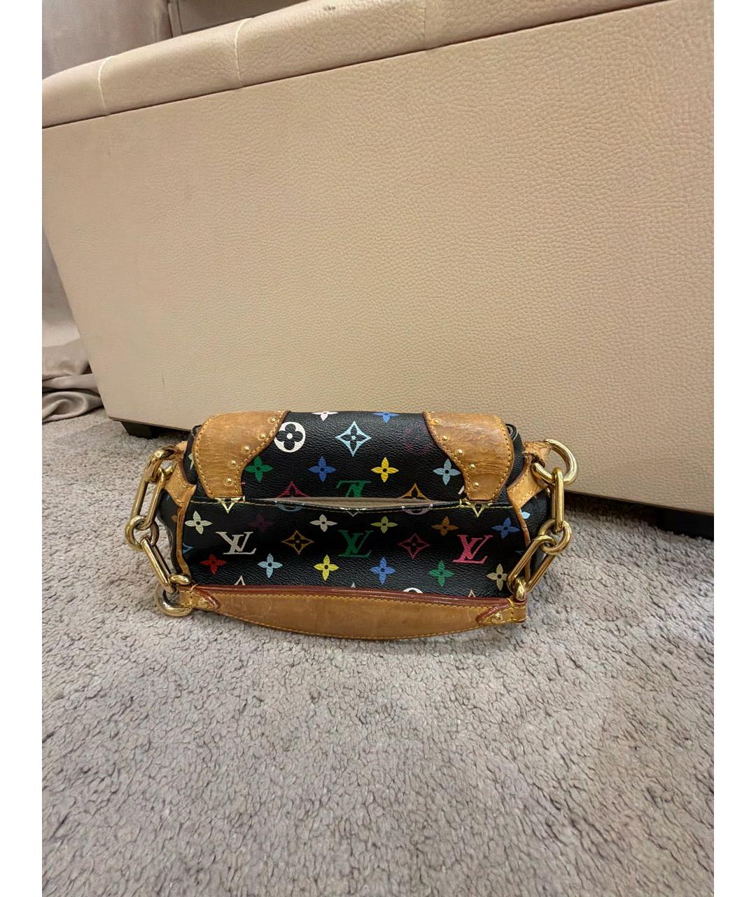 LOUIS VUITTON Черная кожаная сумка с короткими ручками, фото 3