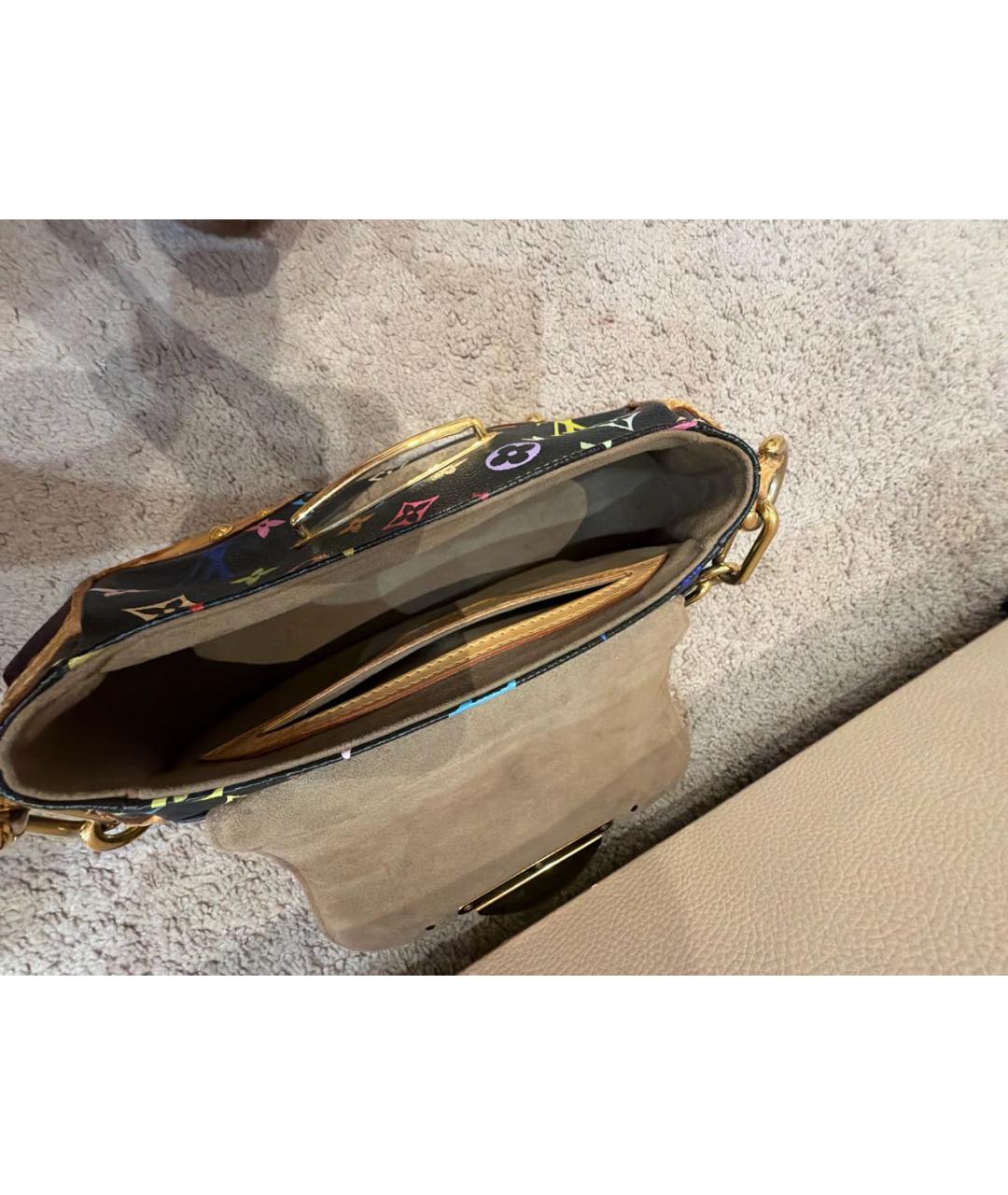 LOUIS VUITTON Черная кожаная сумка с короткими ручками, фото 4
