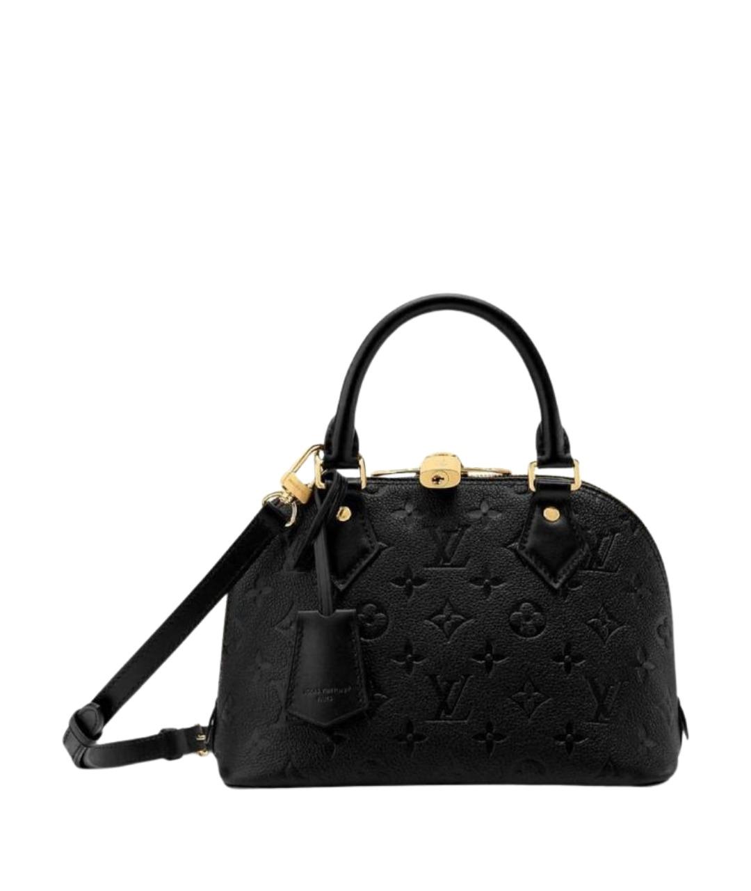 LOUIS VUITTON Черная кожаная сумка с короткими ручками, фото 1