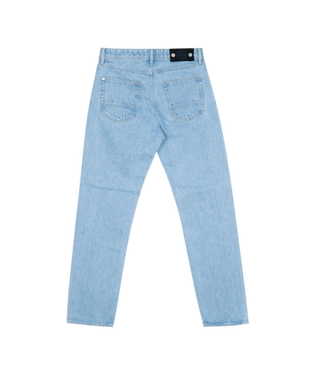 STONE ISLAND Синие хлопковые прямые джинсы, фото 2