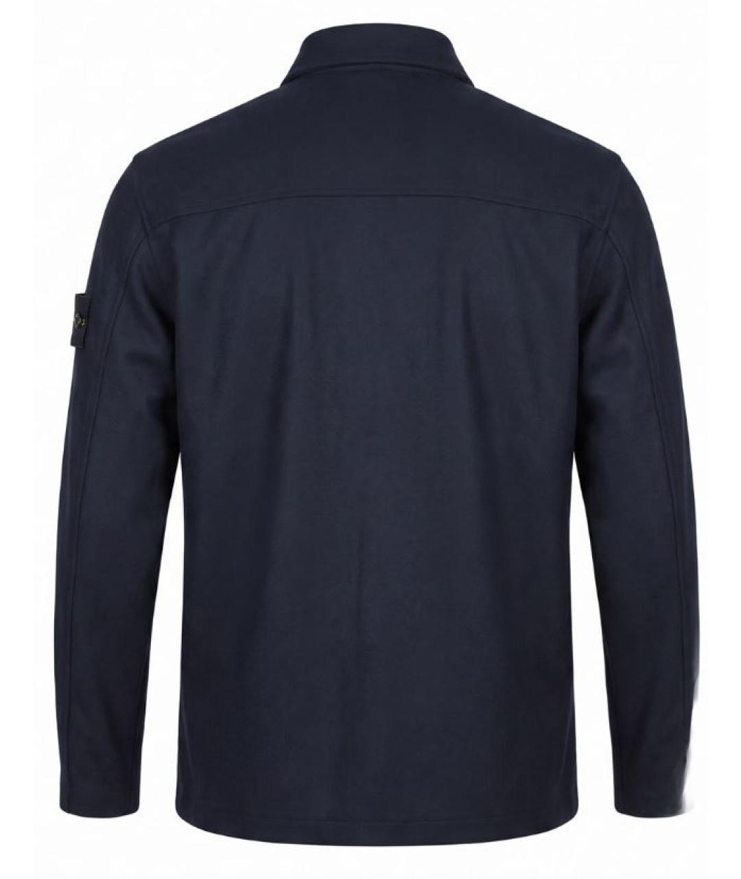 STONE ISLAND Синяя хлопковая классическая рубашка, фото 2