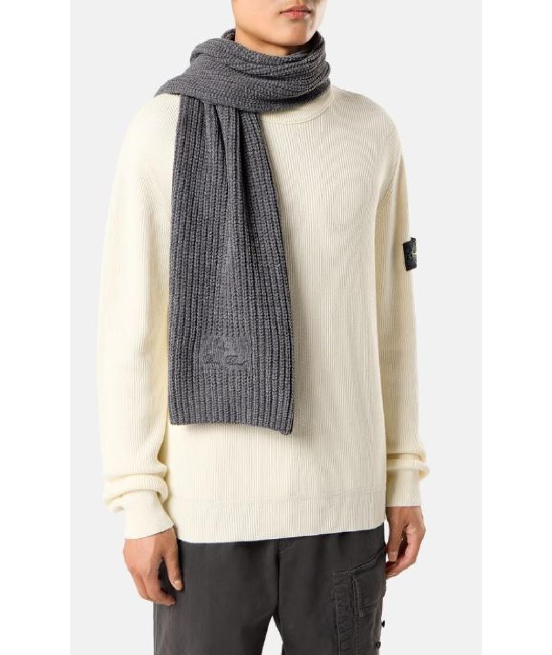 STONE ISLAND Серый шарф, фото 2